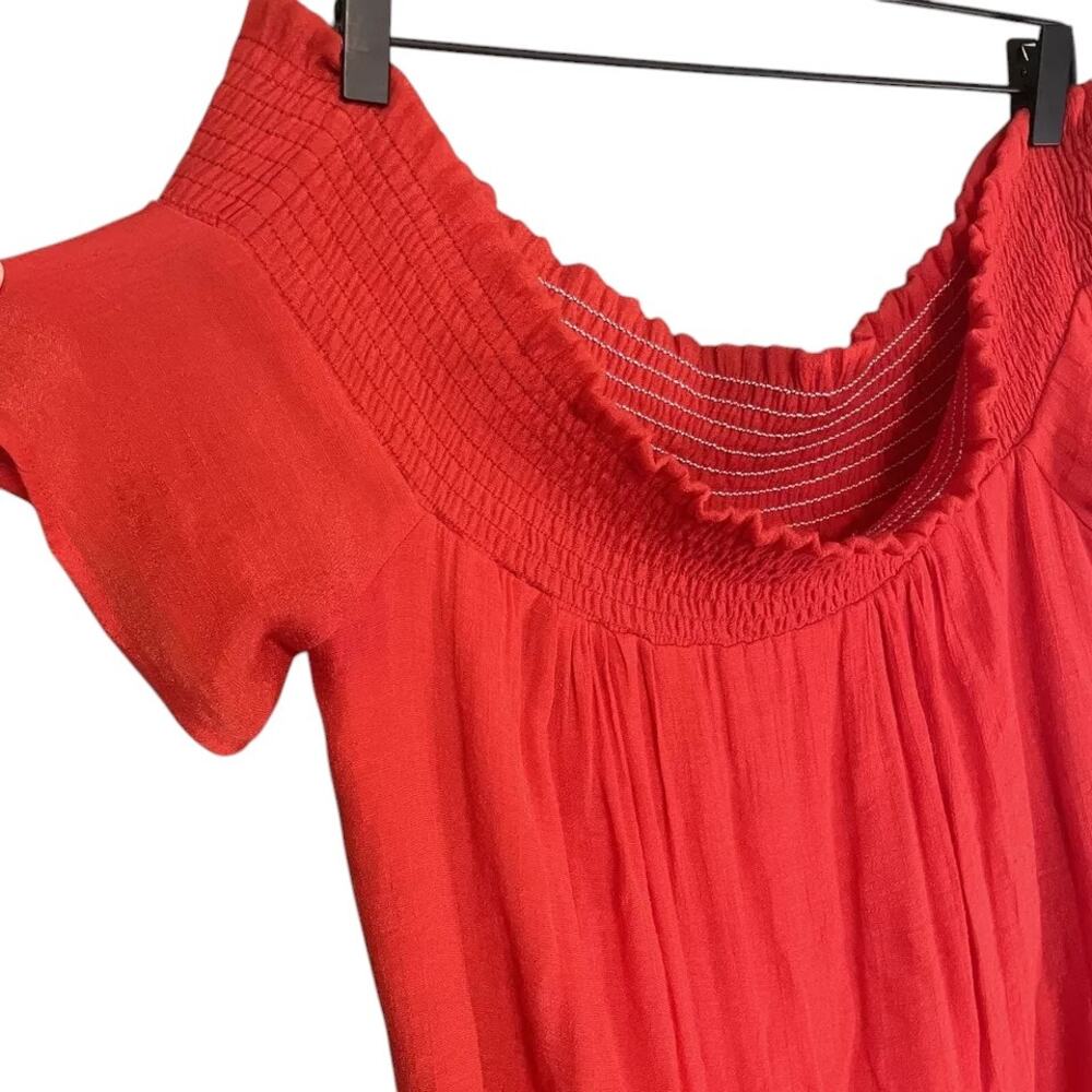 Anthropologie Amadi Off The Shoulder Red Dress Size Small Petite NWT - Picture 4 of 6